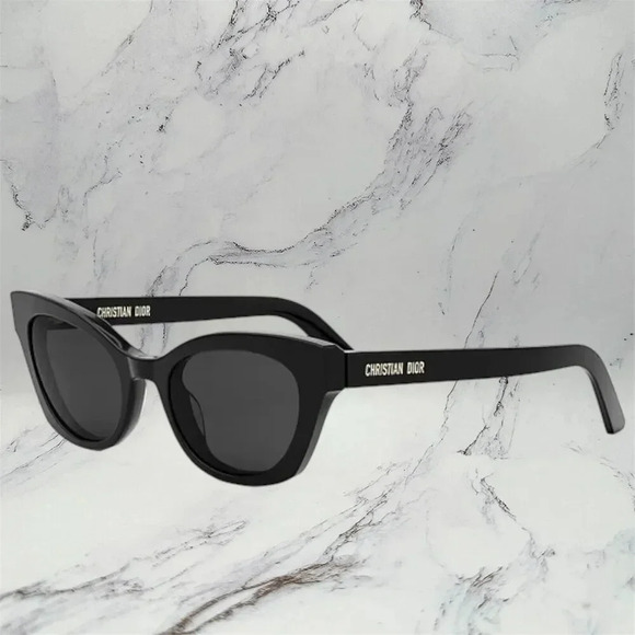 DIOR Sunglasses Black Gold DiorMidnight B2I 10A0 Cat Eye Acetate Christian DIOR - Picture 1 of 7